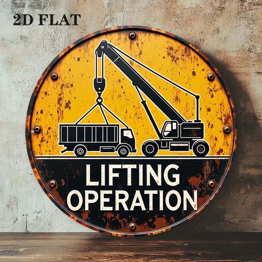2D Металлическая круглая табли – обзор и цена Heavy Equipment Sign